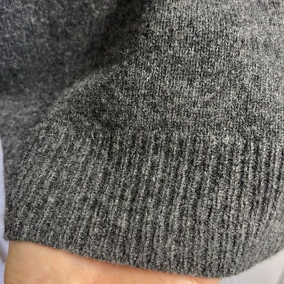 Madewell Heather Gray Merino Wool Pullover Sweater Dress w/ Button Accent-Medium - Picture 12 of 16